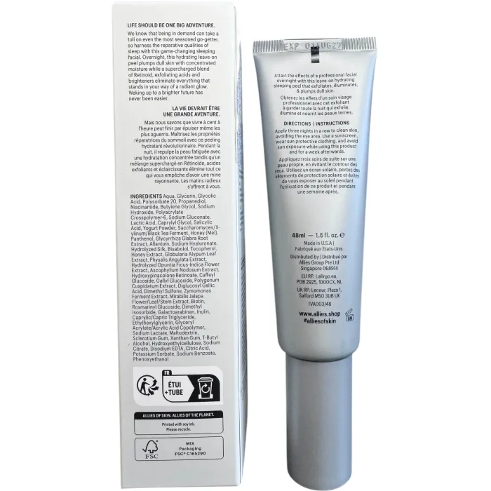 Ночной мультикислотный пилинг с ретинолом Allies Of Skin Multi Acids And Retinoid