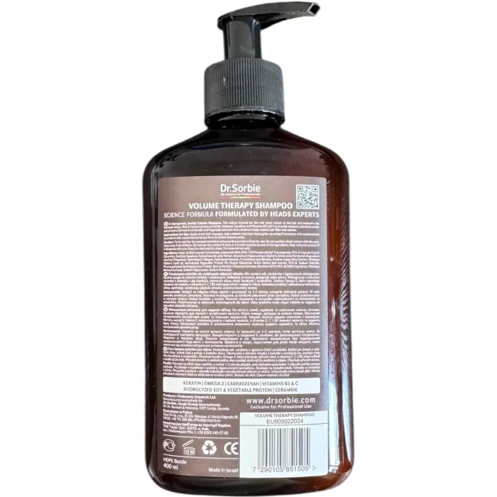Фитошампунь-антихлор для придания объёма Dr. Sorbie Volume Shampoo