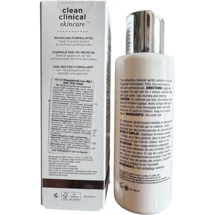Очищающий гель с кислотами АНА/ВНА Image Skincare MD Restoring Facial Cleanser