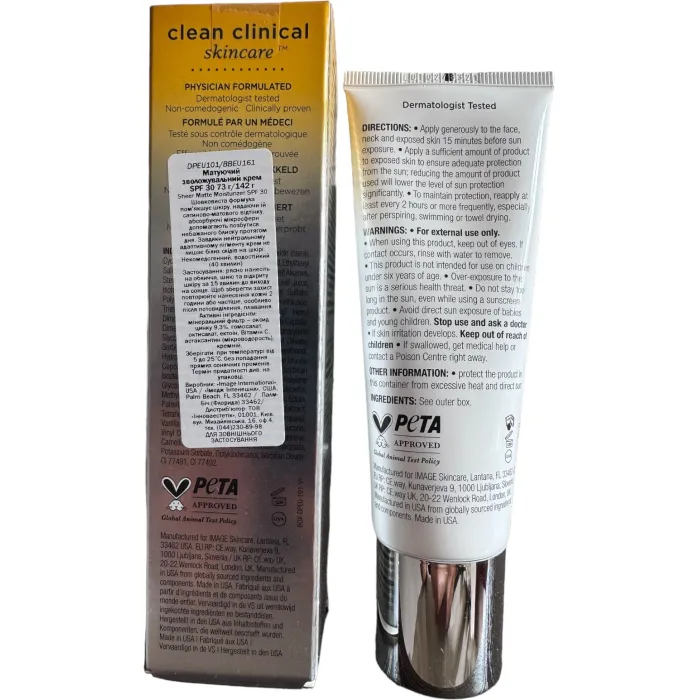 Матирующий солнцезащитный крем SPF 30 Image Skincare Daily Prevention Sheer Matte Moisturizer