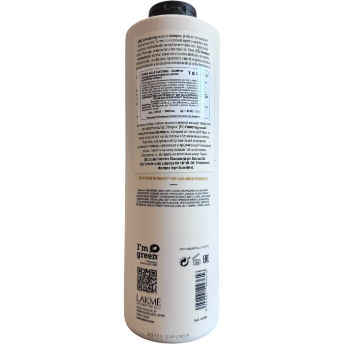 Безсульфатний шампунь від випадіння волосся Lakme Teknia Scalp Care Vital Sh