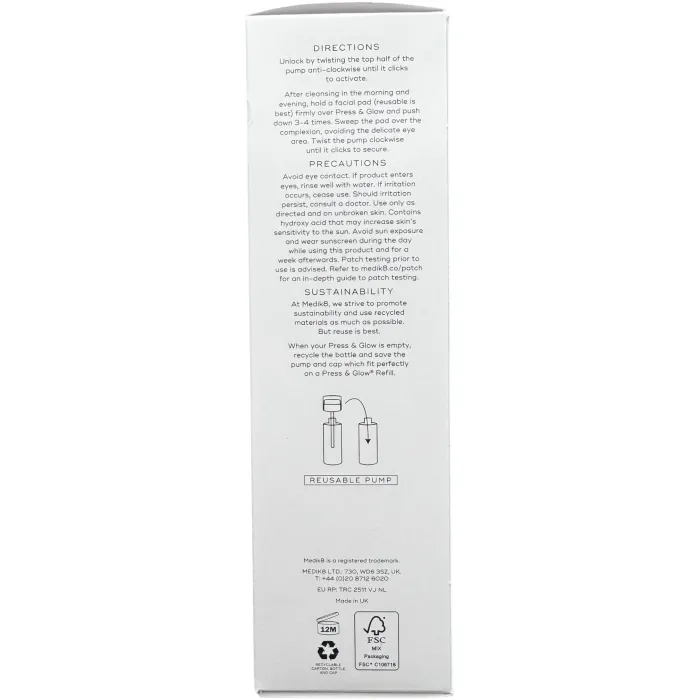 Ежедневный отшелушивающий тоник с AHA Medik8 Press & Glow