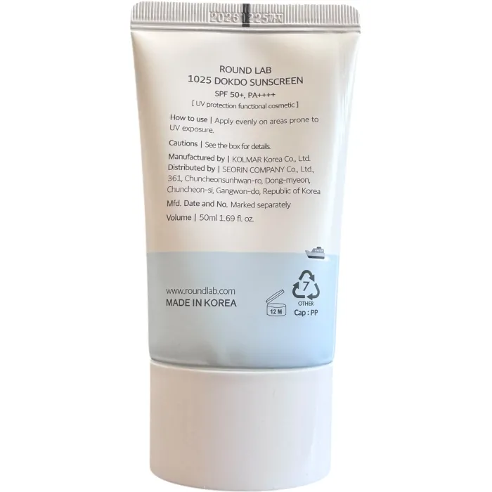 Солнцезащитный крем SPF 50 Round Lab 1025 Dokdo Sunscreen