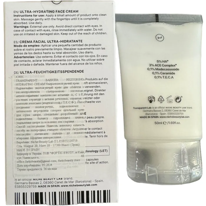 Ультразволожуючий крем Transparent-Lab Barrier Restoring Hydrating Cream